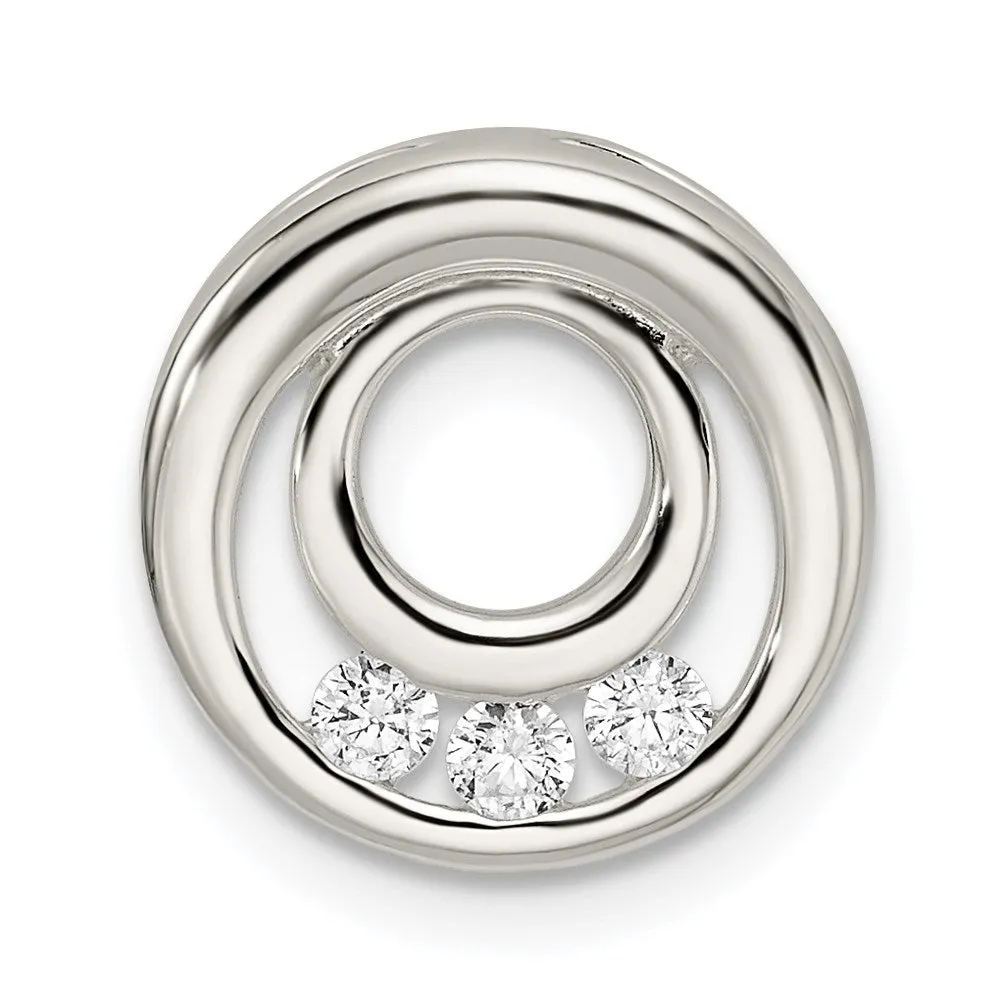 Sterling Silver CZ Slide Pendant