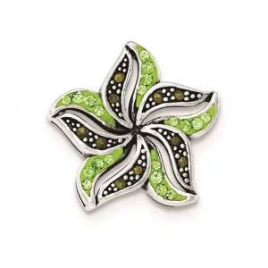 Sterling Silver Marcasite & Green Crystal Pendant