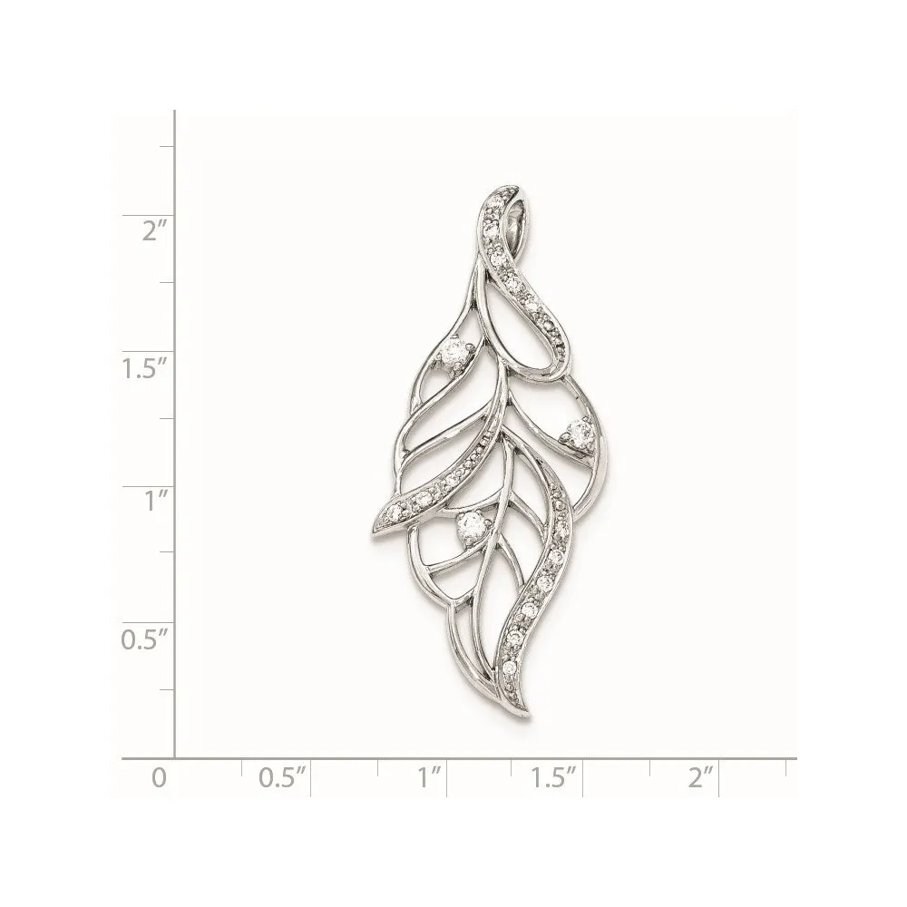 Sterling Silver Polished CZ Slide