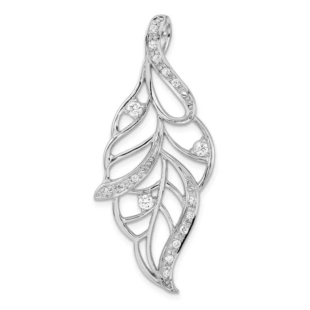 Sterling Silver Polished CZ Slide
