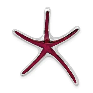 Sterling Silver Polished Enameled Dancing Starfish Slide