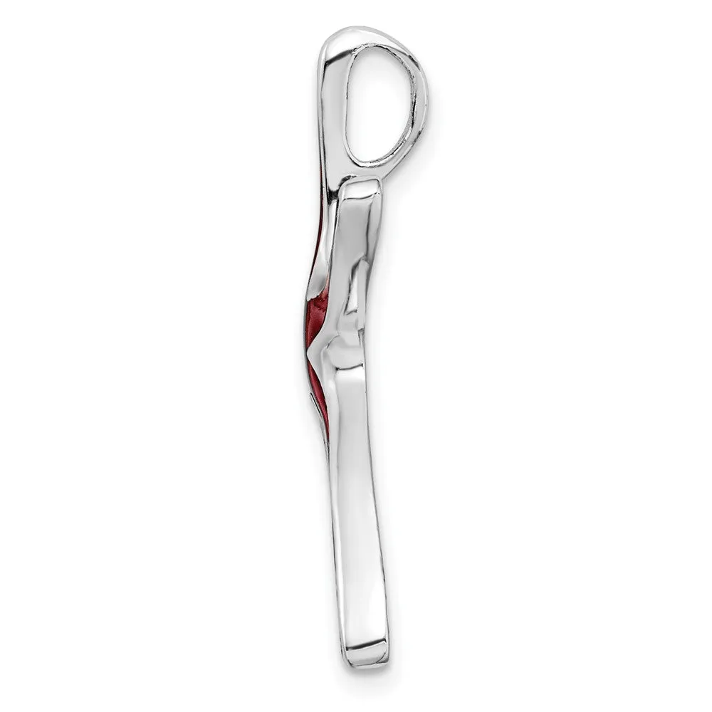 Sterling Silver Polished Enameled Dancing Starfish Slide