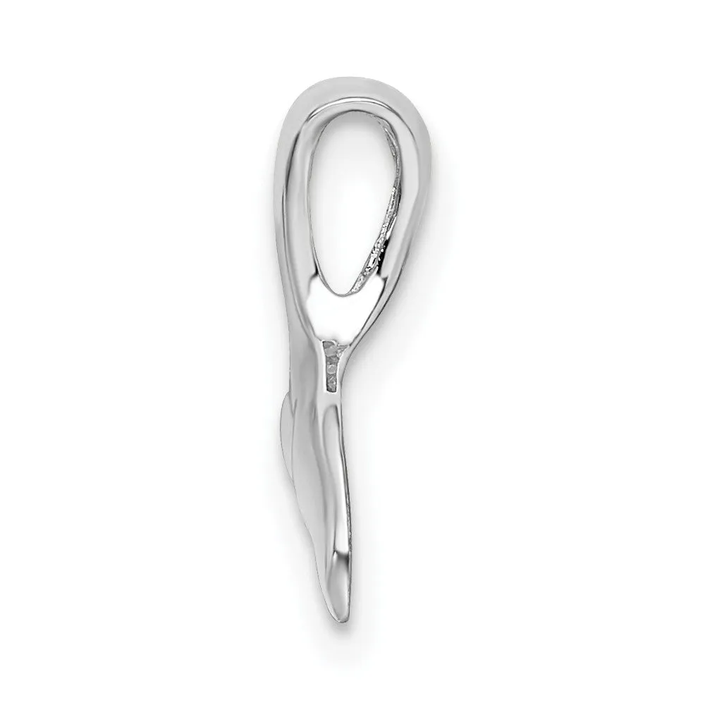 Sterling Silver Polished Mini Whale Tail Slide