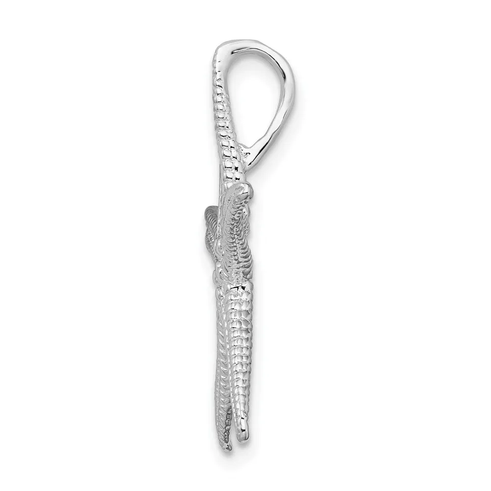 Sterling Silver Polished/Textured Starfish Slide
