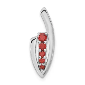 Sterling Silver Red CZ Slide Pendant