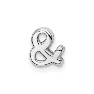 Sterling Silver Rhodium plated Ampersand Slide Charm