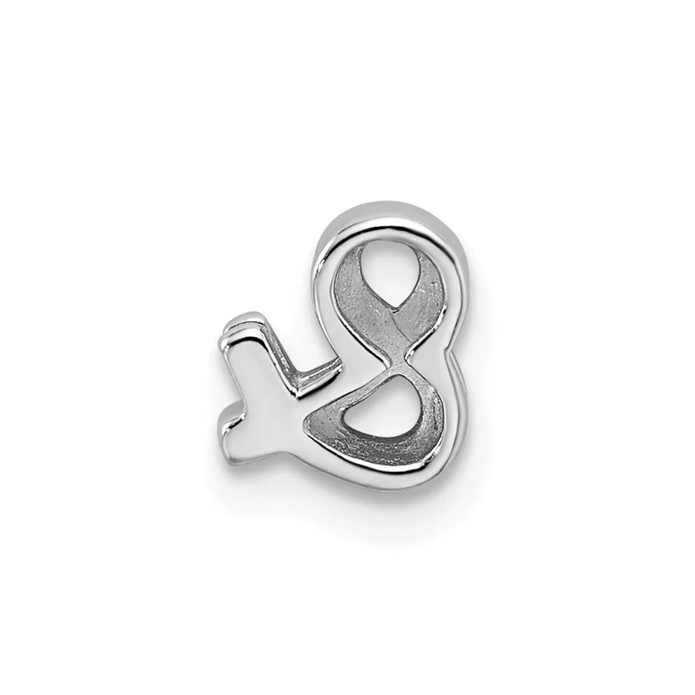 Sterling Silver Rhodium plated Ampersand Slide Charm