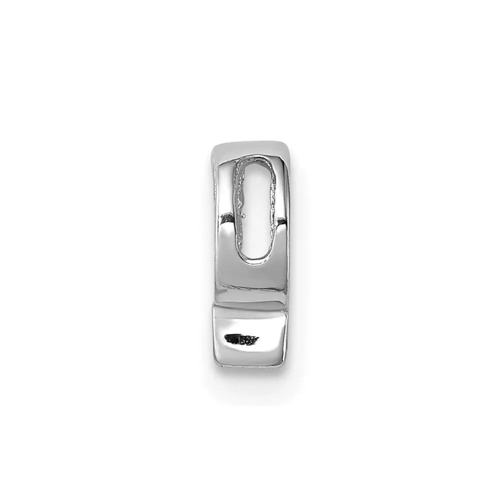 Sterling Silver Rhodium-plated CZ Letter P Initial Slide Charm