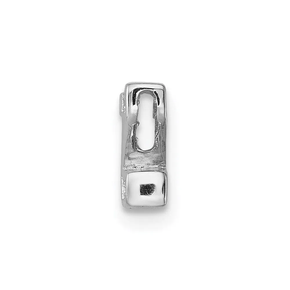 Sterling Silver Rhodium-plated CZ Letter Z Initial Slide Charm
