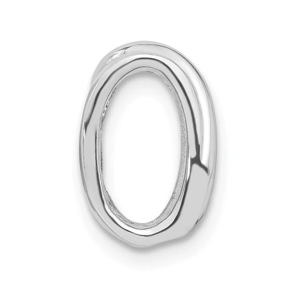 Sterling Silver Rhodium-plated CZ Pendant Slide