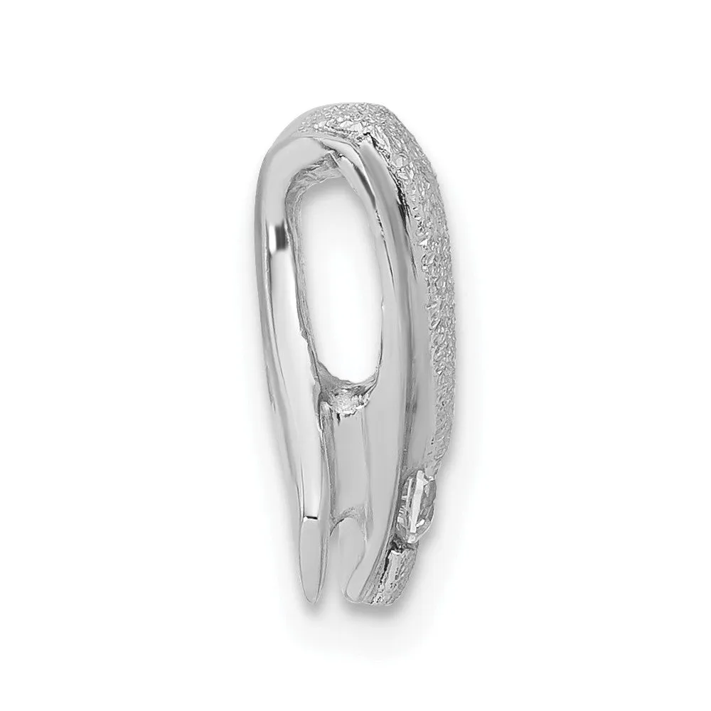 Sterling Silver Rhodium-plated CZ Pendant Slide