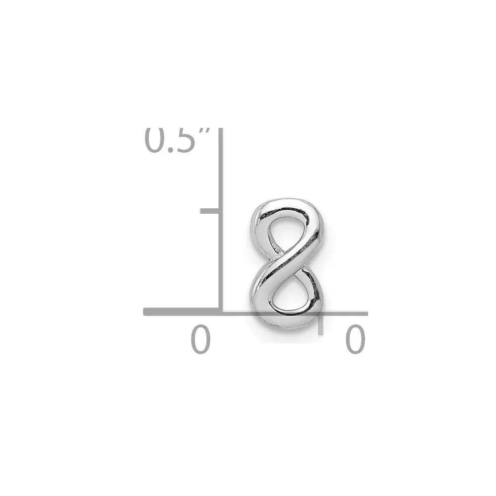 Sterling Silver Rhodium plated Infinity Slide Charm