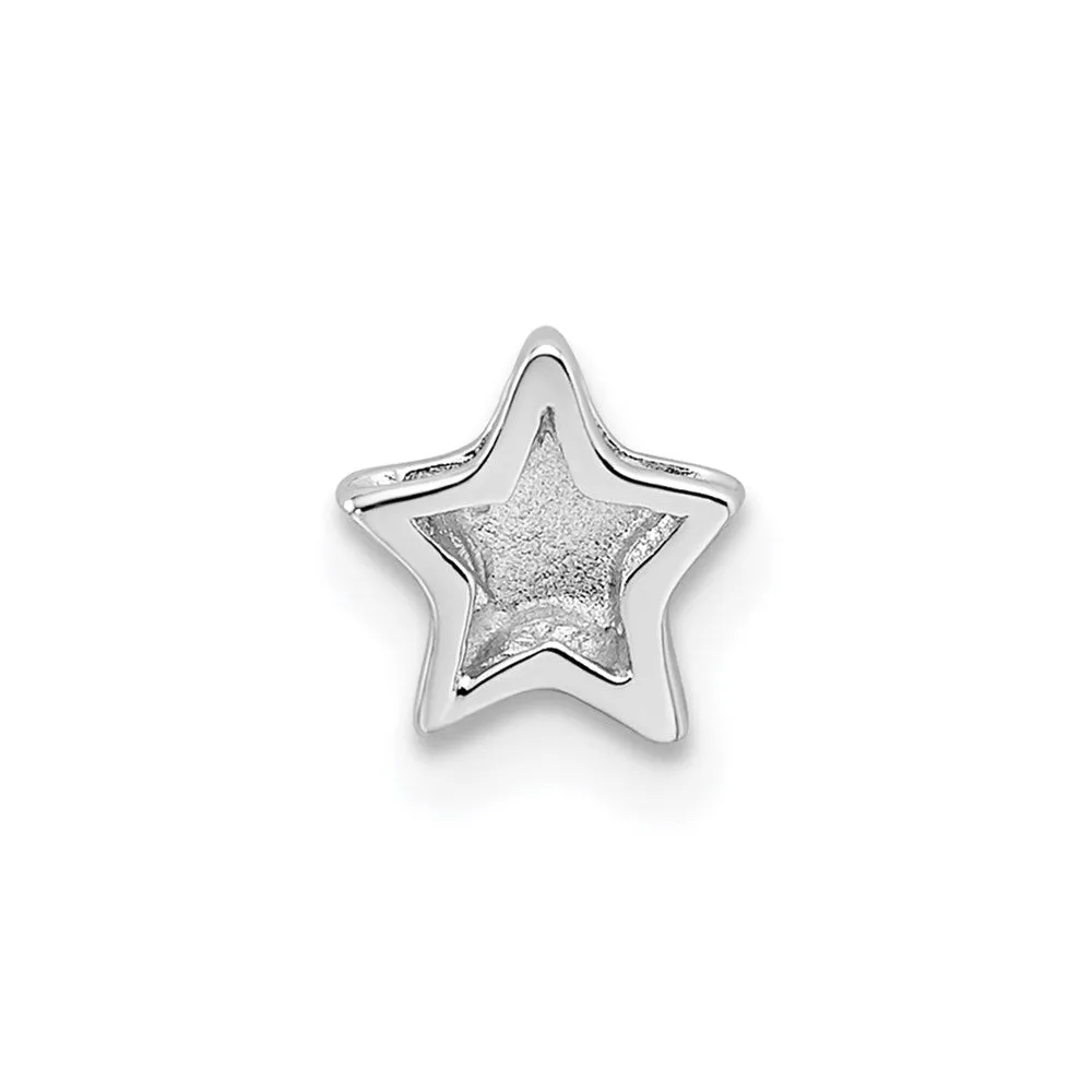 Sterling Silver Rhodium plated Star Slide Charm