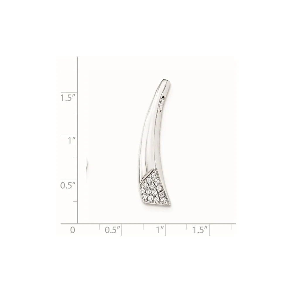 Sterling Silver Rhodium-plated w/CZ Chain Slide Pendant