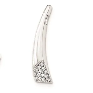 Sterling Silver Rhodium-plated w/CZ Chain Slide Pendant