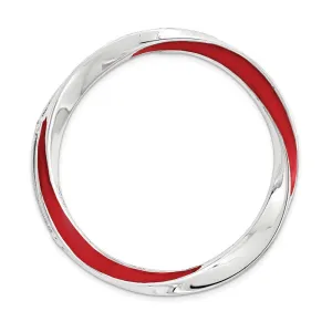 Sterling Silver Stackable Expressions Lg Polished Red Enameled Chain Slide