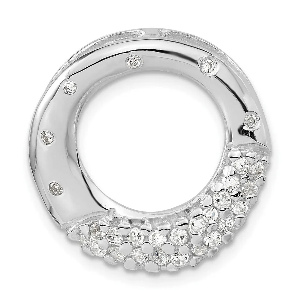 Sterling Silver White CZ Circle Pendant