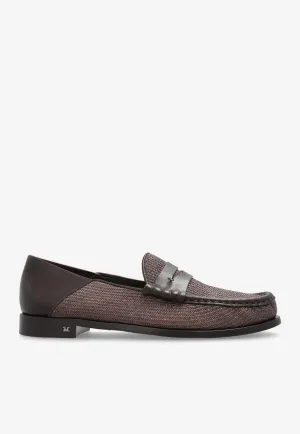 Strawloafer Leather Inserts Penny Loafers