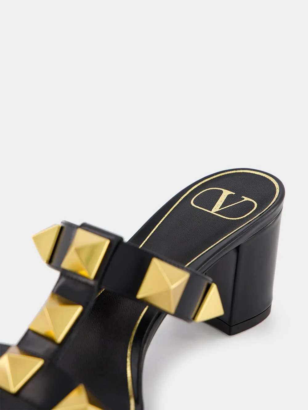 Studded Vitello Leather Mules