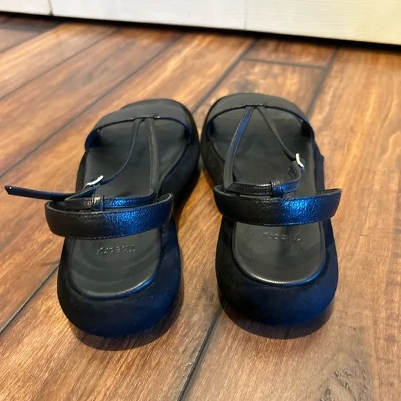 Theory Black Suede Strappy Sandals with Buckle Size 37 US 7