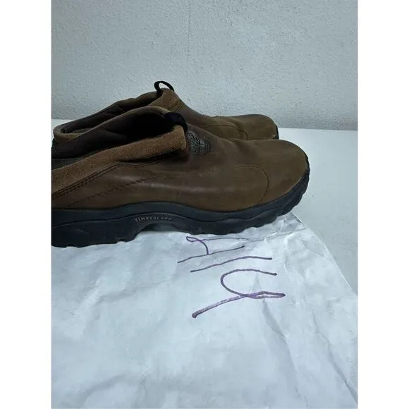 Timberland Trek Travel ACT Slip-On Loafers Mules Brown Leather Sz 11,5 M Slides