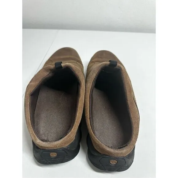 Timberland Trek Travel ACT Slip-On Loafers Mules Brown Leather Sz 11,5 M Slides