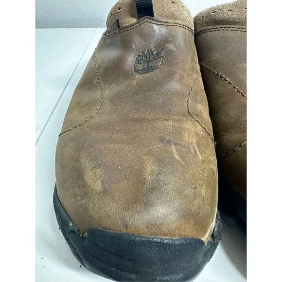 Timberland Trek Travel ACT Slip-On Loafers Mules Brown Leather Sz 11,5 M Slides