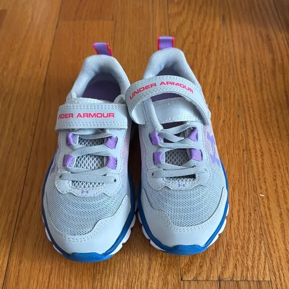 Under Armour Gray and Blue Sneakers with Velcro Strap