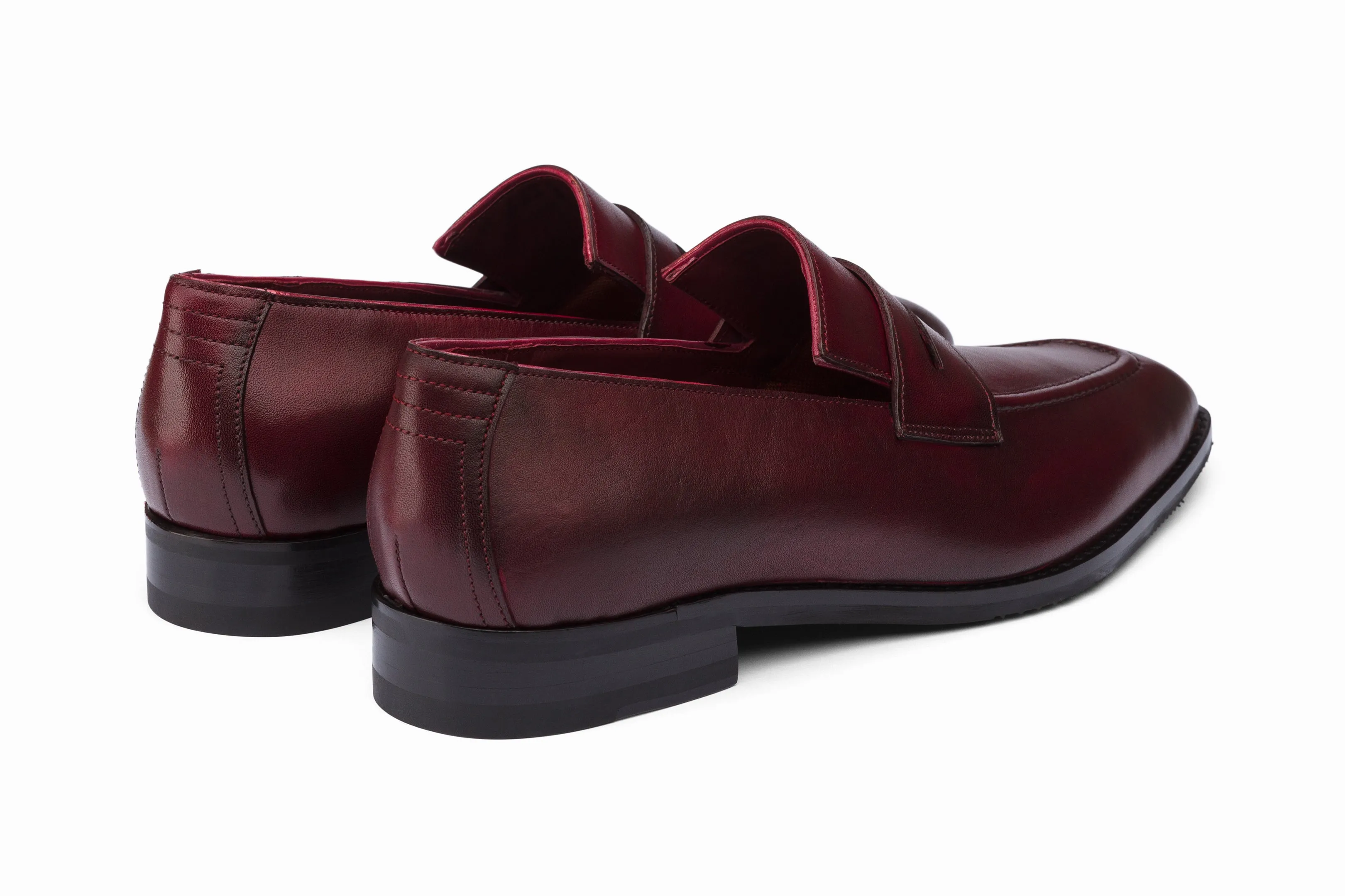 Vegano Penny Loafers - Dark Burgundy
