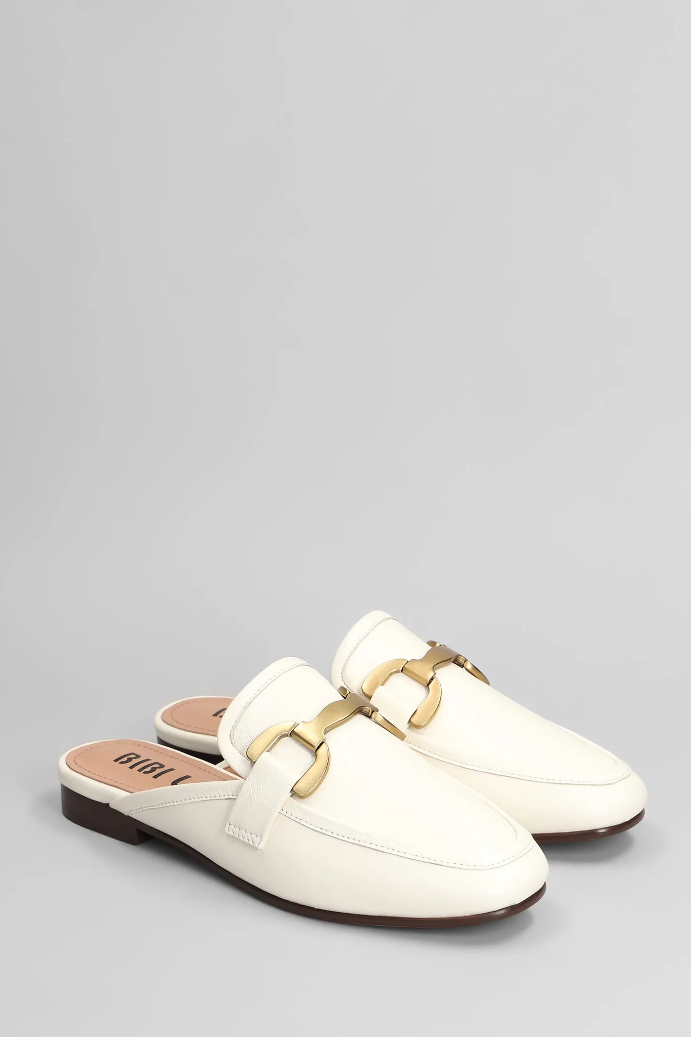 Vela Loafer Slipper-Mule in white leather