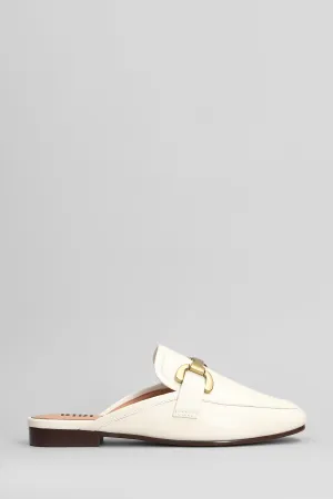 Vela Loafer Slipper-Mule in white leather