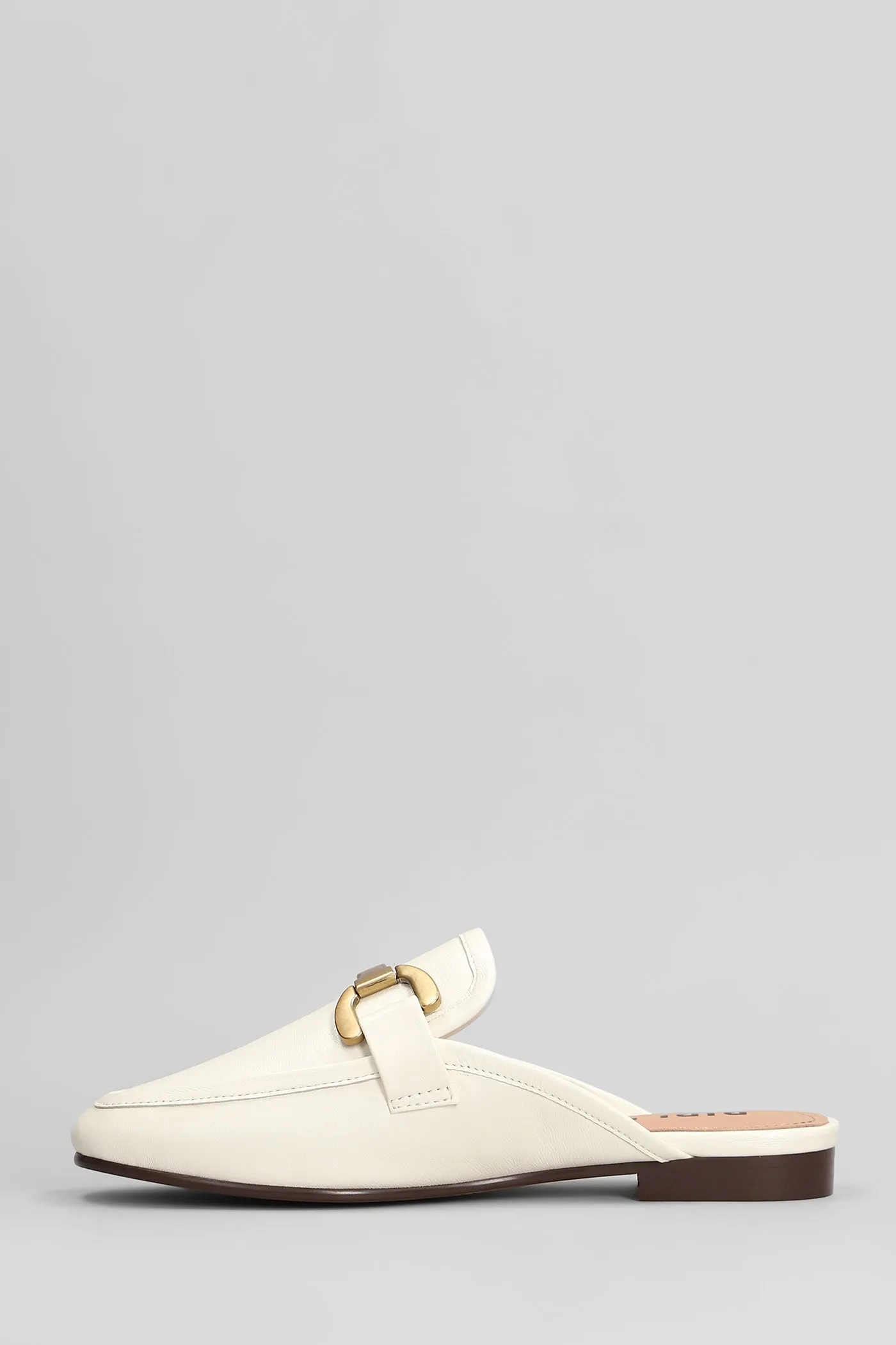 Vela Loafer Slipper-Mule in white leather