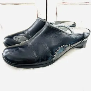 Wolky Black Leather Boho Patchwork Mules Leather Slip On Walking Shoes EU43 10.5