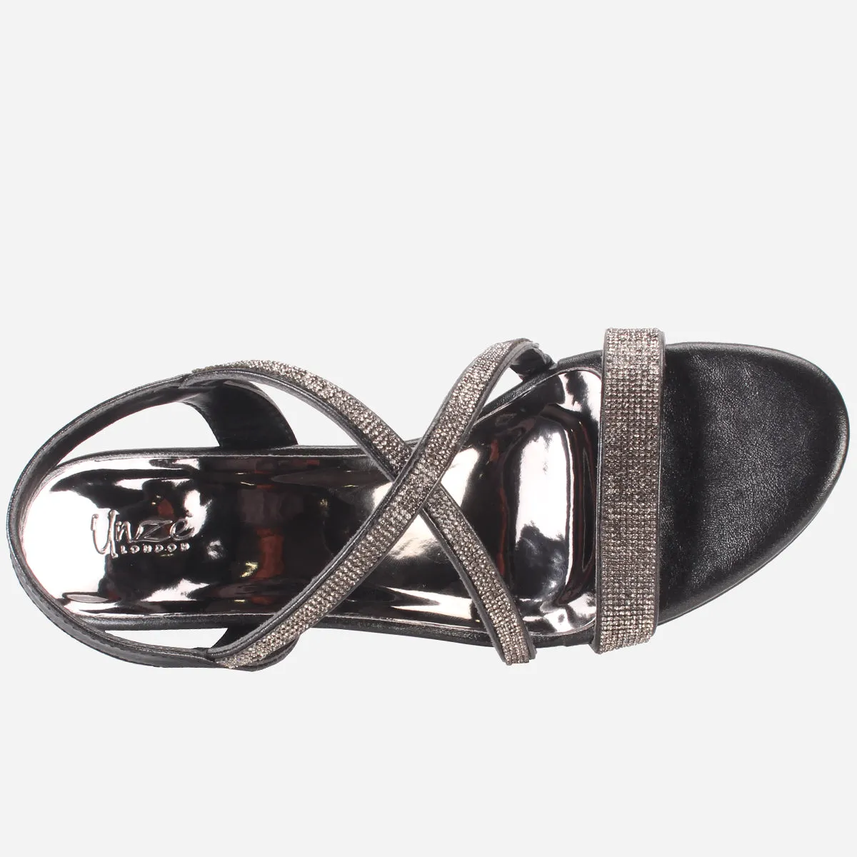 Womens "HIYLO"Glitter Low Heel Party Sandals