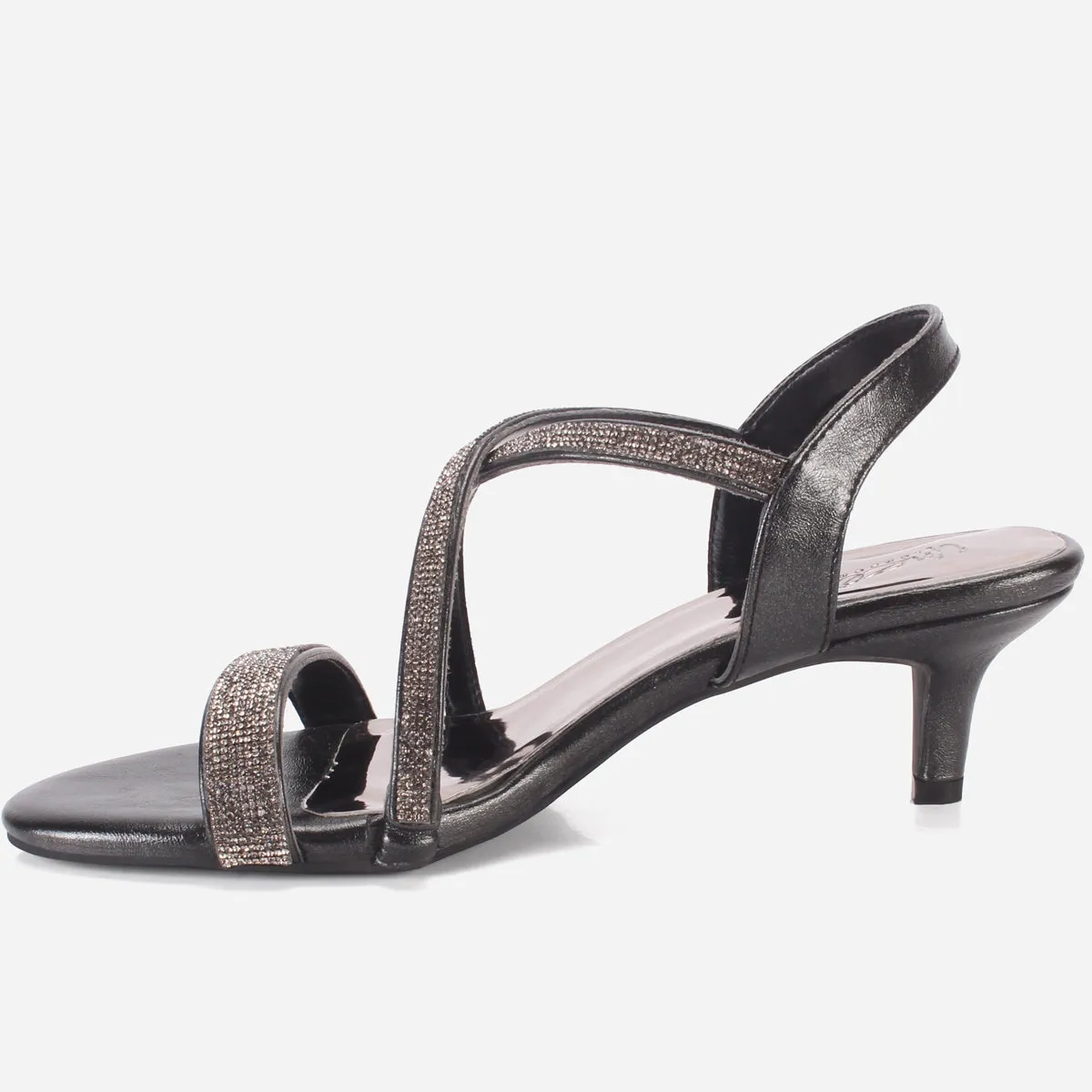 Womens "HIYLO"Glitter Low Heel Party Sandals