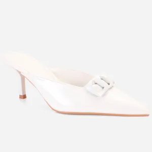 Womens "KIMARA" Pointed Toe Slide In Heeled Sandals