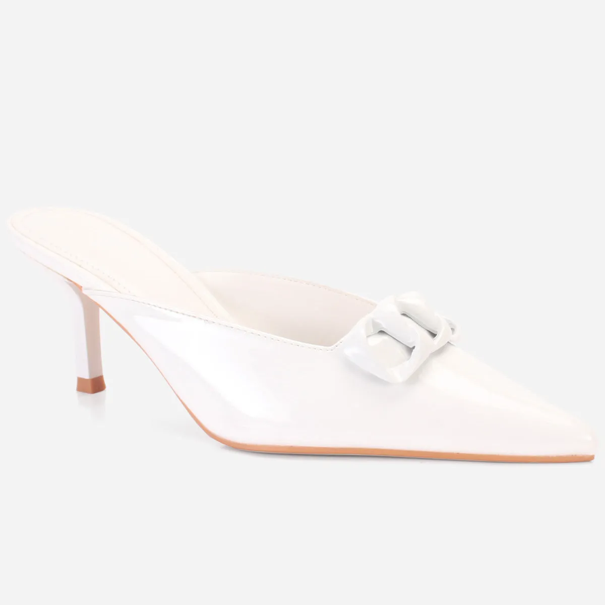 Womens "KIMARA" Pointed Toe Slide In Heeled Sandals