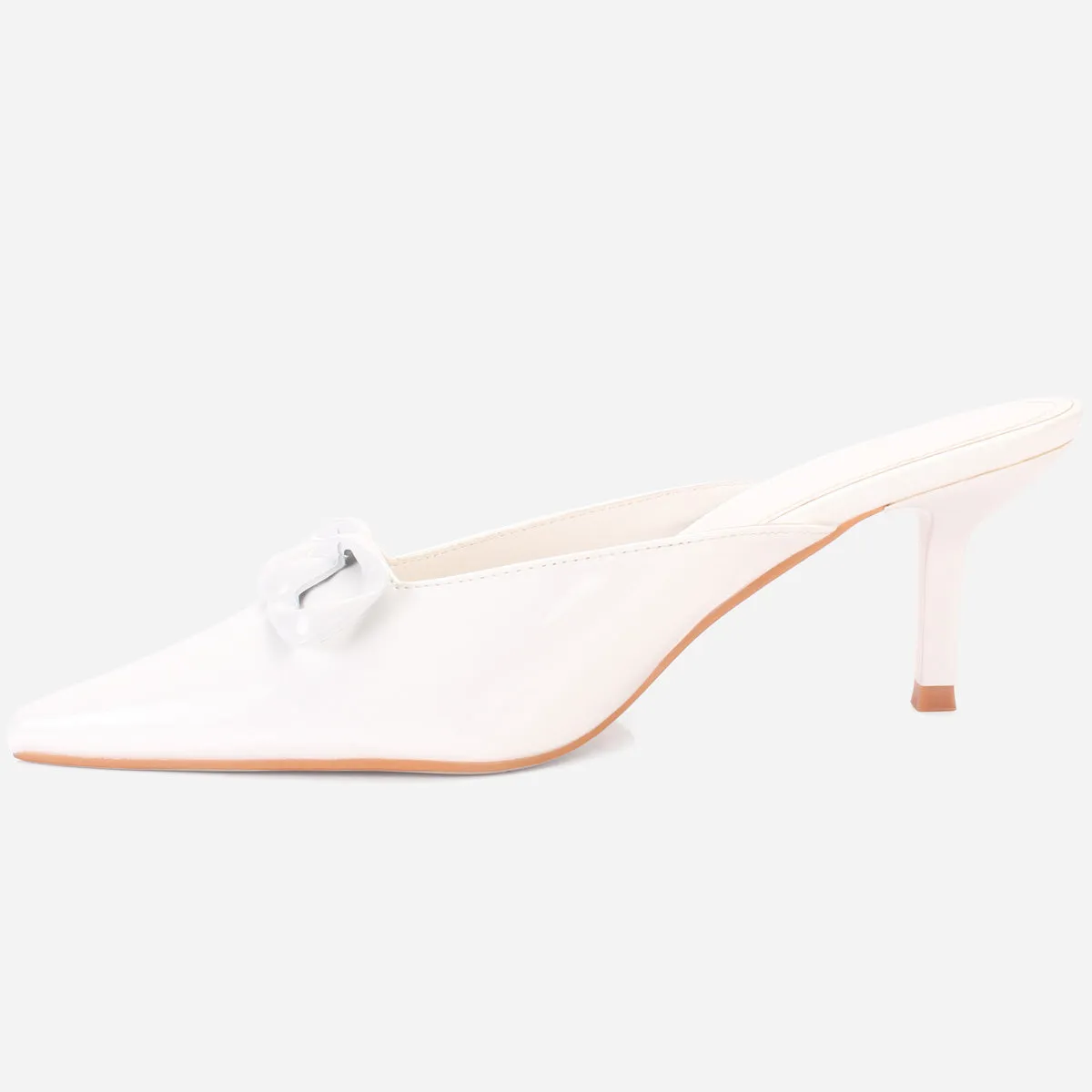 Womens "KIMARA" Pointed Toe Slide In Heeled Sandals