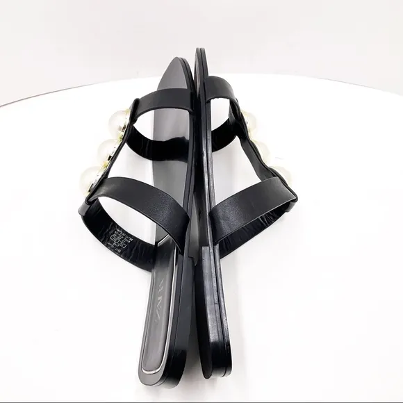 {Zara} Faux Pearl Slide Sandals